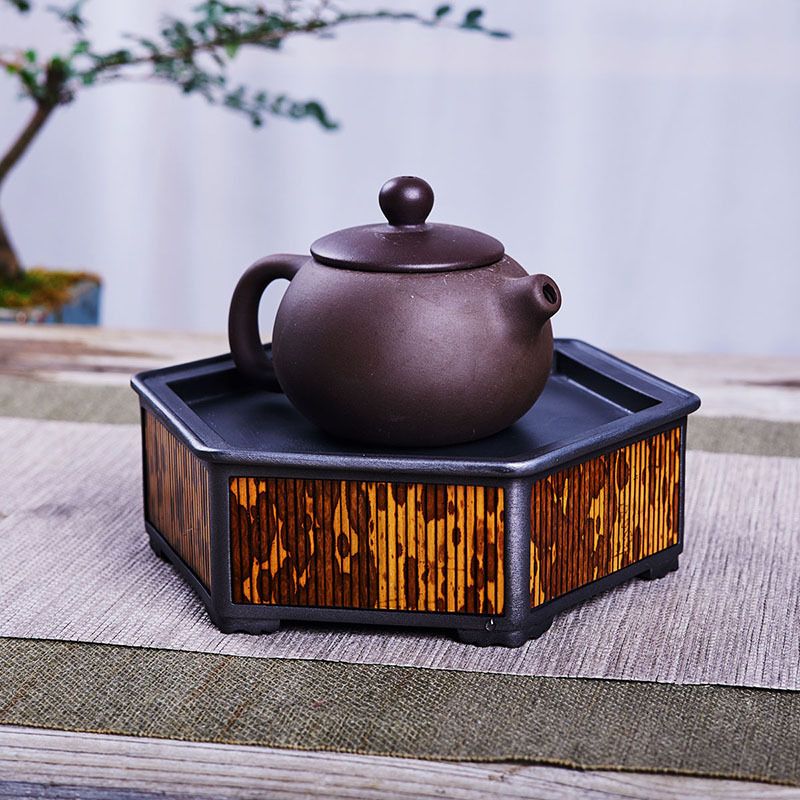 Ấm trà bằng tre Tương Phi, khay trà thủ công cổ điển, khay trà pha khô, khay đựng nước, dụng cụ trà Triều Châu, Tương Phi