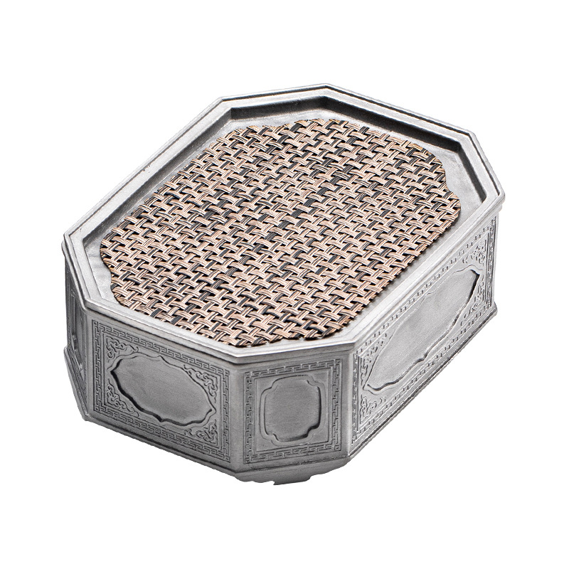 Chậu thiếc cổ, bàn pha khô, Bộ trà Kung Fu kiểu Nhật cổ điển, khay trà, khay đựng nước, khay đựng trà, Khay đựng ấm