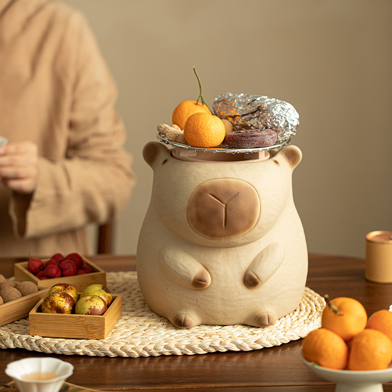 Bộ pha trà bếp than Capibara bộ ấm trà cắm trại ngoài trời gia dụng sáng tạo đáng yêu bếp nấu trà trọn bộ dụng cụ pha trà