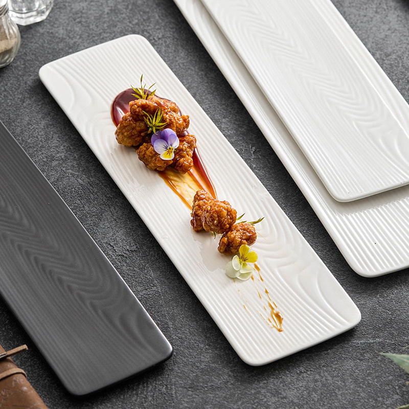 Đĩa đặc biệt sushi gốm, đĩa ăn nhẹ, đĩa bánh ngọt, bộ đồ ăn khách sạn cao cấp, đĩa ăn hình chữ nhật, đĩa vịt quay