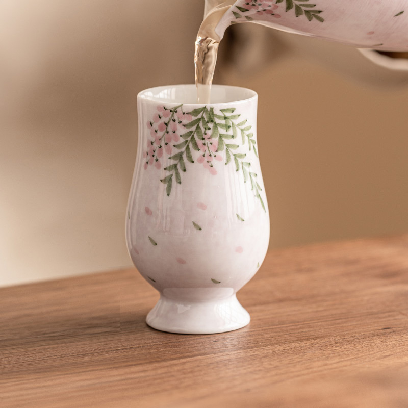 Tách trà chiết eo hoa tử đằng vẽ tay tách trà cốc chủ nhân giá trị cao cốc uống trà gốm sứ Trung Quốc