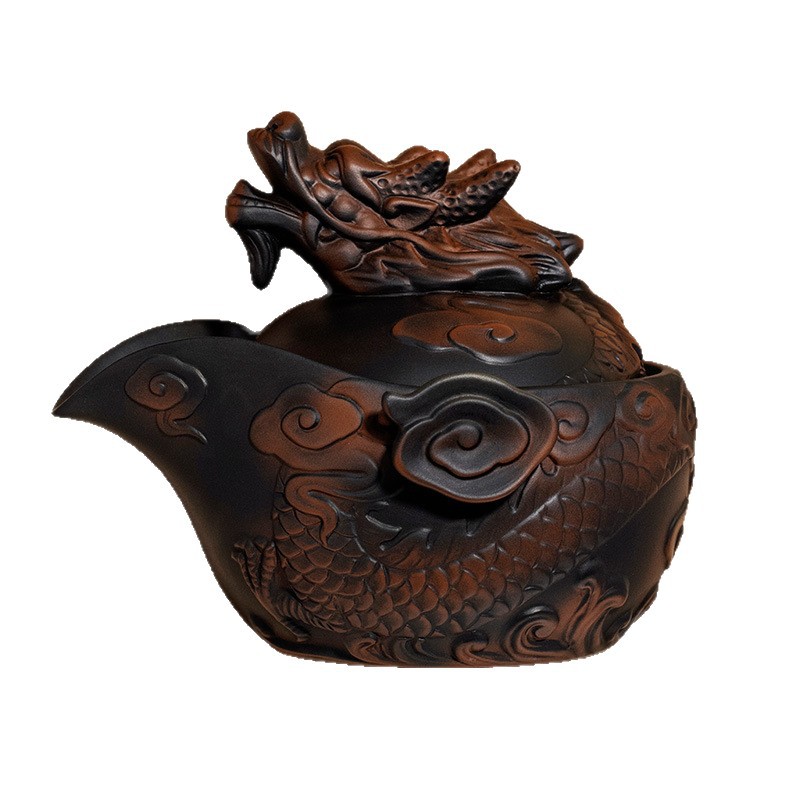 Ấm trà có nắp đậy bằng tay gốm tím Xianglong, cốc trà, cốc trà đơn cao cấp, bát trà chống bỏng gia dụng, bộ trà Kung Fu có nắp