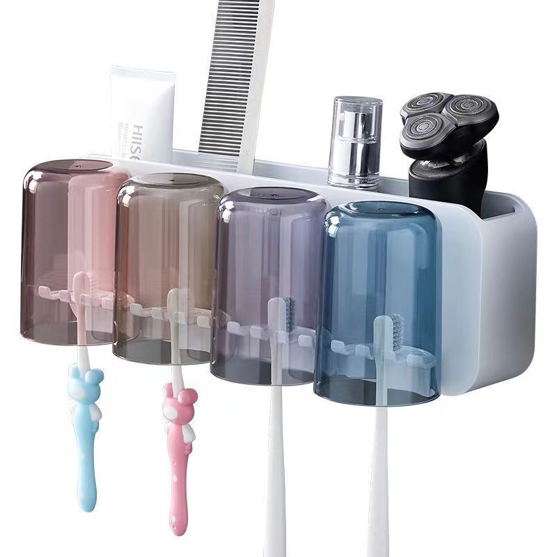 Kệ để bàn chải đánh răng để đánh răng cốc nước súc miệng treo tường nhà vệ sinh không cần đục lỗ treo tường bộ dụng cụ nha khoa điện treo tường