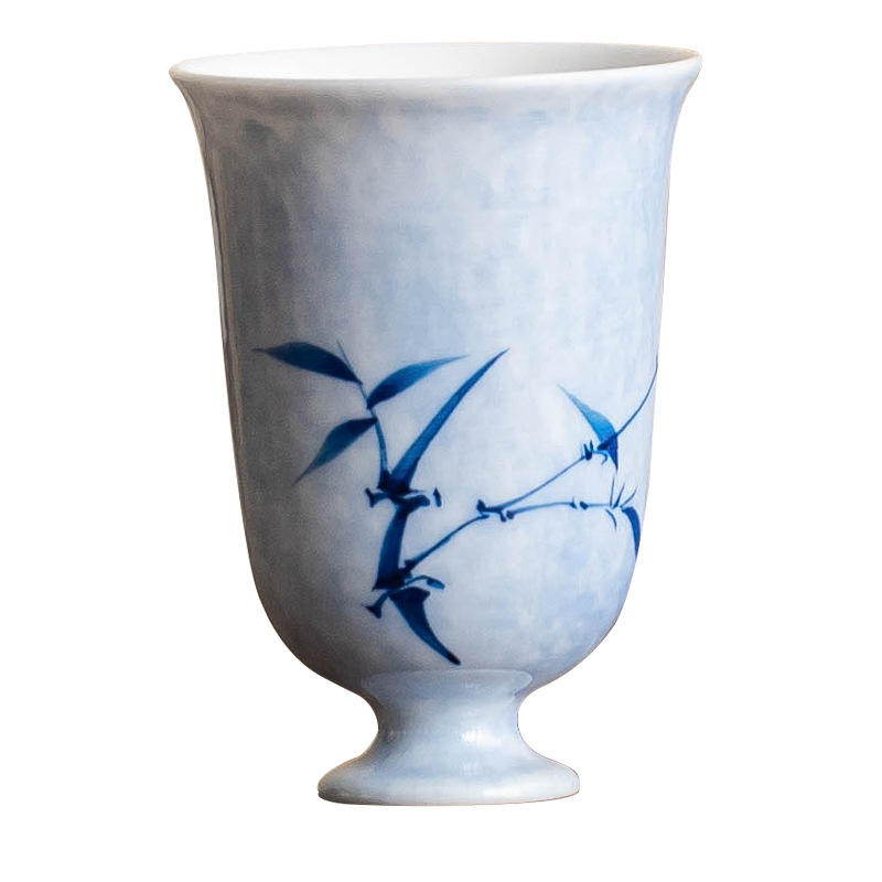 Cốc cao bằng tre mực vẽ tay, cốc trà Kung Fu, cốc trà gốm sứ, cốc chủ nhân chuyên dụng cá nhân, bộ trà lớn