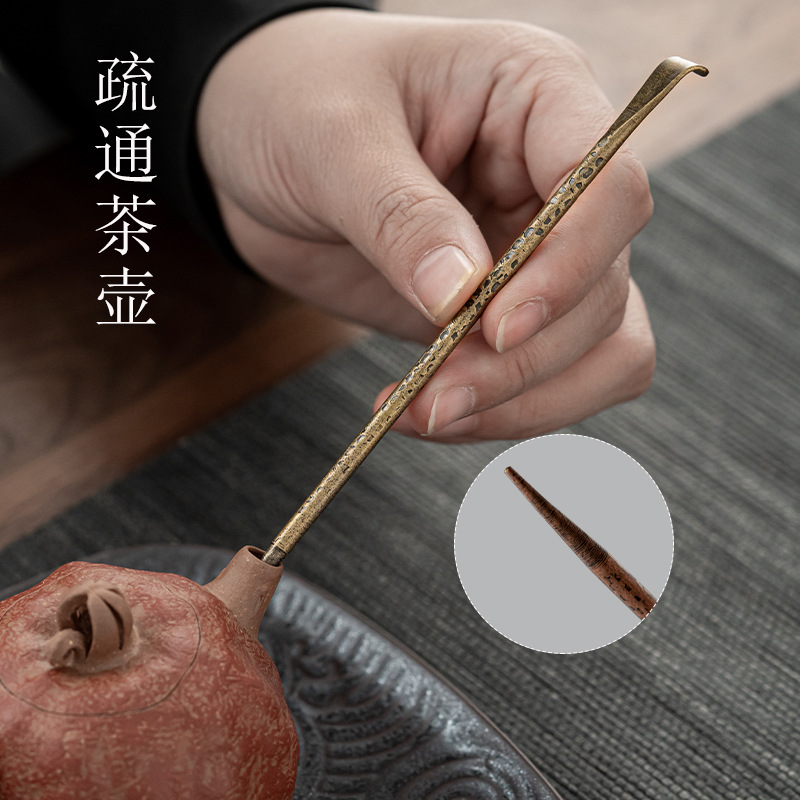 Phong cách Nhật Bản thủ công bằng Búa đồng cổ điển trà cổ điển trà sen xẻng Trà Kim Trà muỗng cà phê Bộ Ba miếng