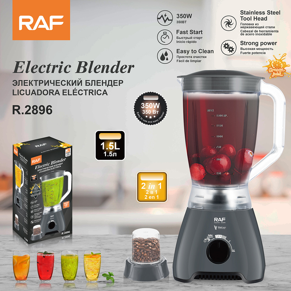 Máy xay sinh tố đa năng RAF 1.5L, xay nhuyễn, xay thịt, làm sữa đậu nành, máy xay sinh tố gia đình