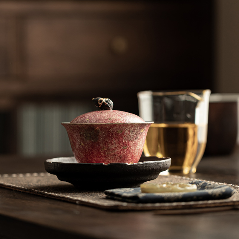 Đá mỏ gốm màu Fulu Sancai có nắp, gốm sứ cổ điển kiểu Trung Quốc, trà, trà, trà, trà, bộ trà Kung Fu, hộp quà