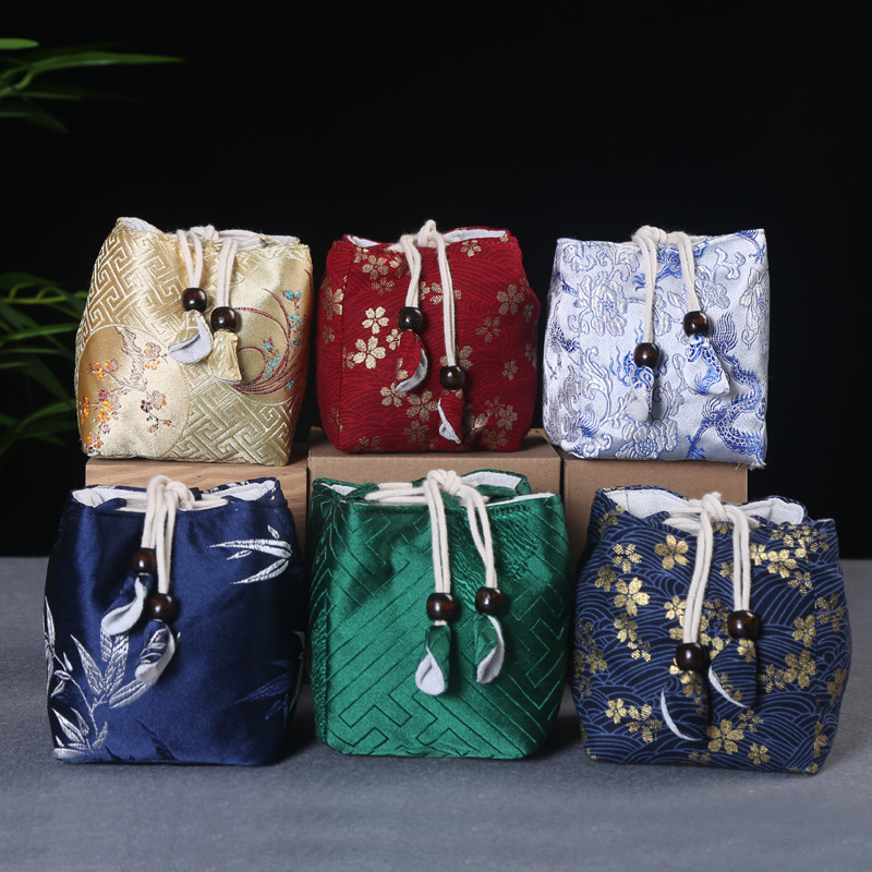 Phụ kiện trà đạo Túi vải cốc khách nhanh Túi đựng đồ Bộ trà du lịch xách tay túi đựng trà túi đựng ấm trà túi vải nghệ thuật