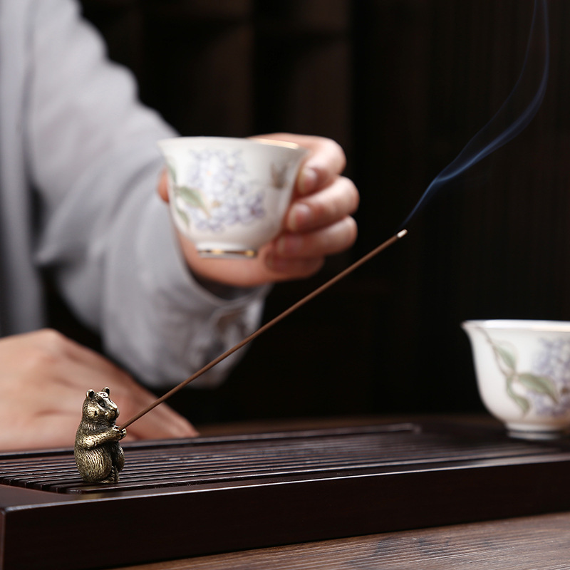 Hợp kim cổ Đồng mạ đồng mười hai cung hoàng đạo cắm hương cắm hương cắm hương dây cắm hương đốt hương âm Trầm Hương Trà đạo Lư xông hương