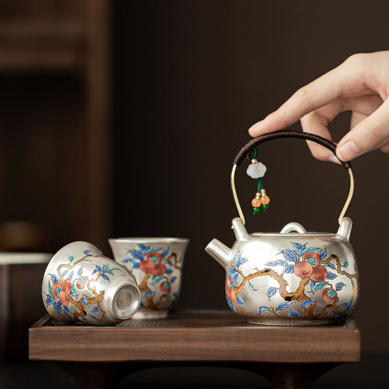 Bộ dụng cụ trà một ấm hai chén, ấm trà gốm sứ gia dụng, ấm trà, ấm trà, quà tặng