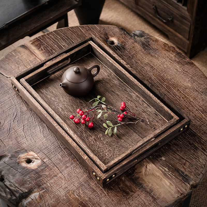 Khay gỗ paulownia kiểu Trung Quốc, nấu trà, phụ kiện trà, đồ ăn nhẹ, đĩa giải khát buổi chiều, bánh ngọt, đồ ăn nhẹ, trái cây sấy khô