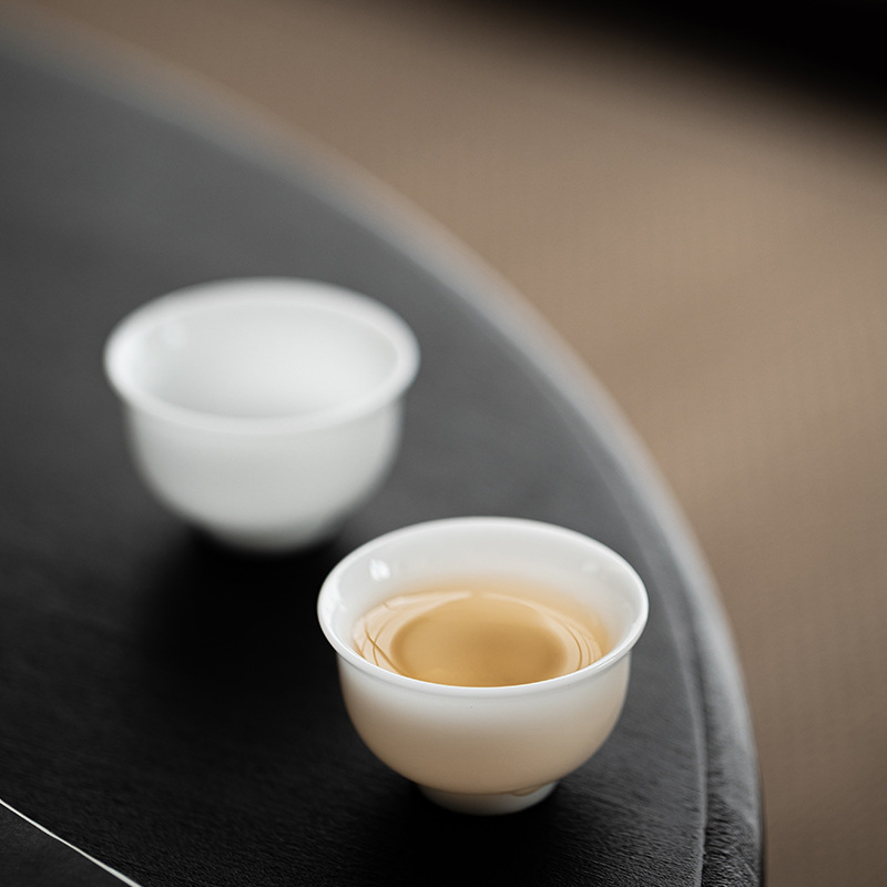Cốc nước đá sứ ngọc bích cốc trà cốc trà cốc trà sứ trắng cốc trà Kung Fu Cỡ Nhỏ cốc cá nhân cốc trà gốm sứ gia dụng