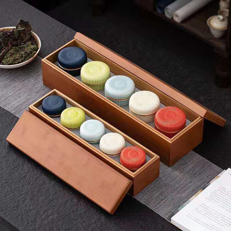 Trà có thể bằng gốm sứ nhỏ du lịch mini lưu trữ trà Pu'er có thể lưu trữ có thể được tặng làm quà