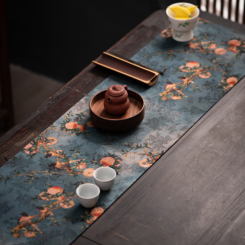 Bán buôn Tấm trải bàn trà sợi mây thơm Tấm trải bàn Thiền đơn giản Phong cách Trung Quốc Tấm trải bàn vải hai mặt màu trơn Phụ kiện khăn trải bàn trà