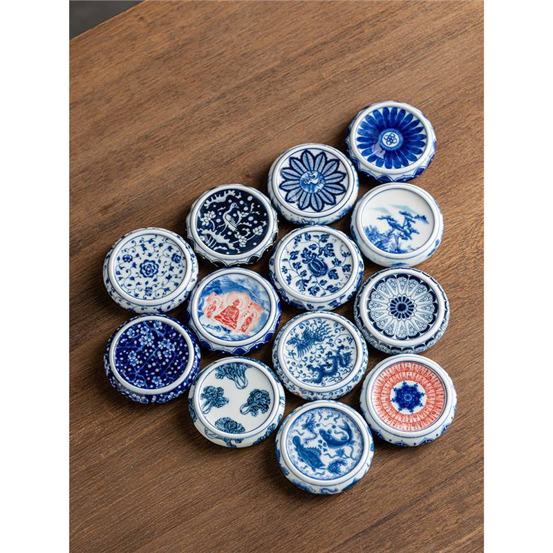 Bình đựng trà gốm sứ lót ly lót ly gia dụng kiểu Trung Quốc, phụ kiện bộ trà Kung Fu