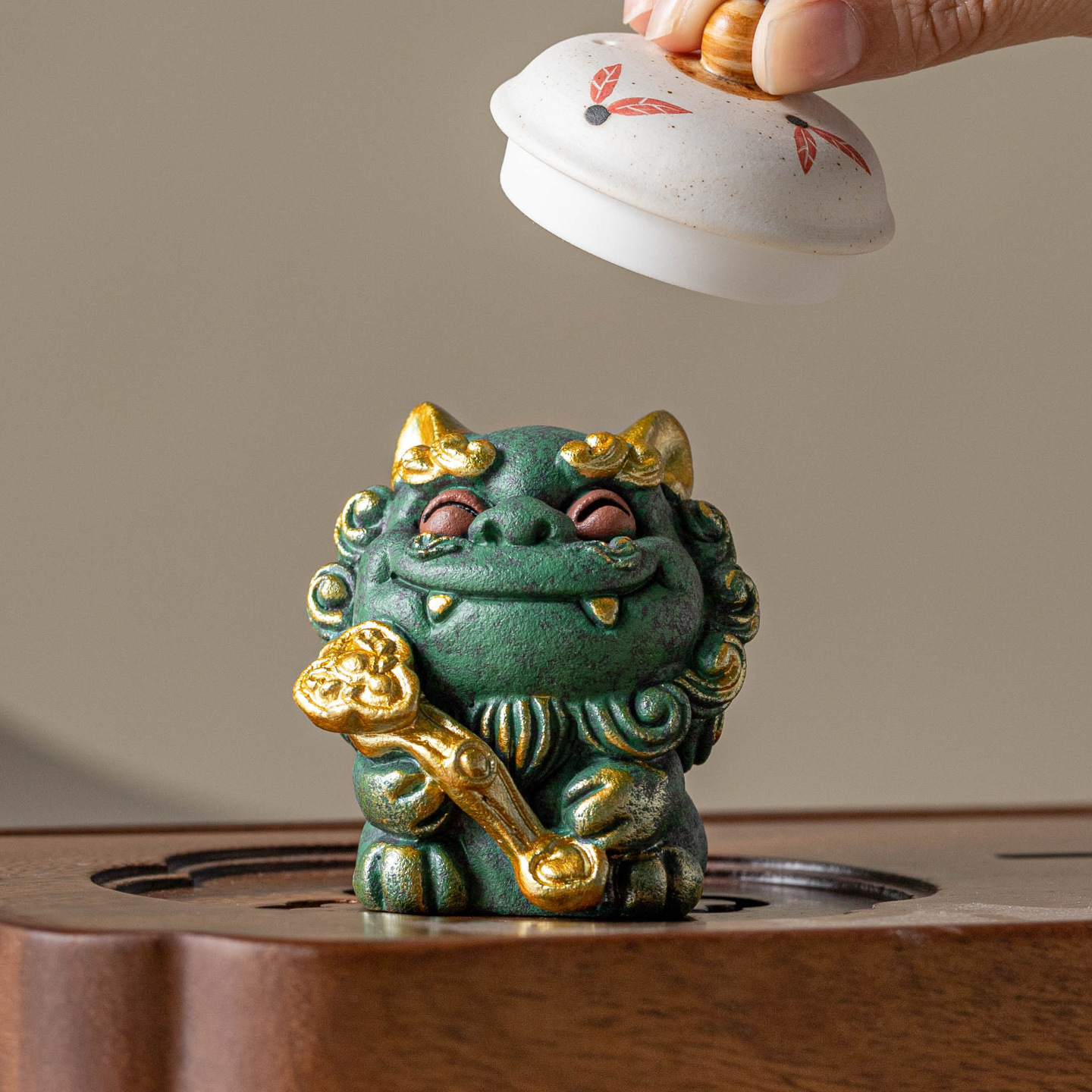 Đồ trang trí thủ công bằng đá sa thạch xanh sáng tạo hình sư tử Trung Quốc cao cấp, phụ kiện nhà cửa độc đáo, thiết kế tinh xảo