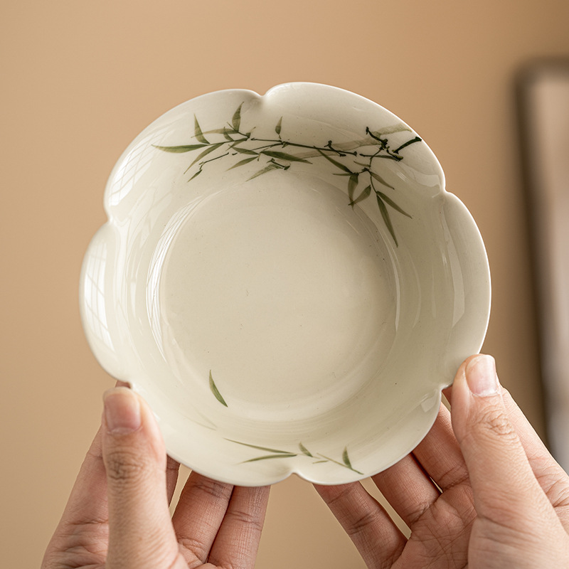 Bình đựng cánh hoa Măng tây xanh ngọc bích, bình đựng trà gốm sứ gia dụng, khay đựng trà Kung Fu, khay đựng đồ ăn nhẹ giải khát Zen