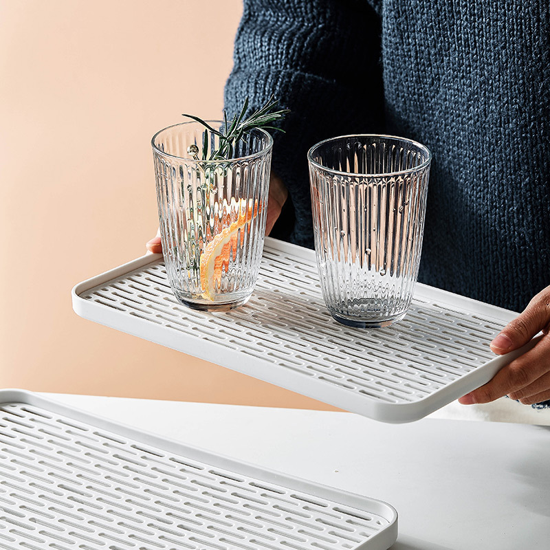 Khay nhựa thoát nước Hai Lớp Kiểu Nhật khay đựng nước phòng khách gia dụng khay đựng trà khay đựng trà Khay đựng trái cây khay đựng trà