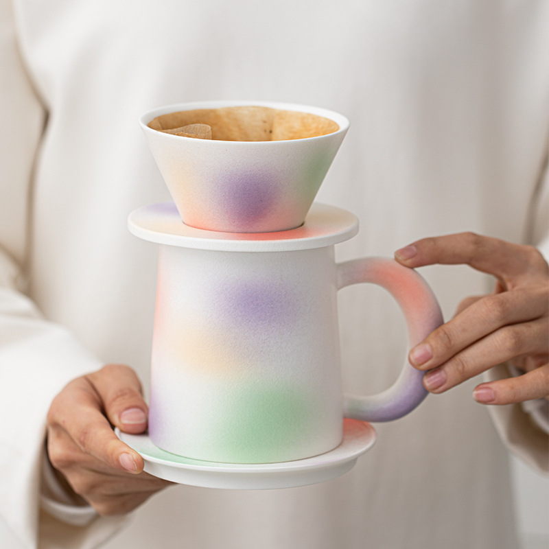 Cốc cà phê tráng men động hoa đào cốc cốc gốm sứ cốc cà phê làm bằng tay cốc lọc cốc nước sáng tạo