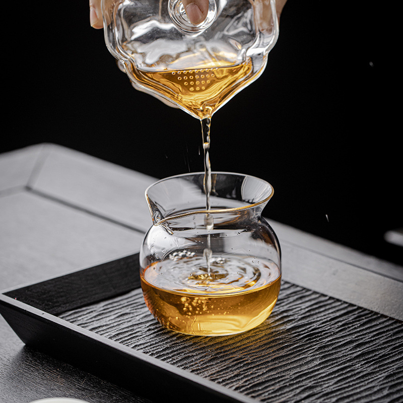 Bán buôn cốc thủy tinh borosilicate chịu nhiệt, trà trong suốt, đồ uống trà Haifen, cốc công cộng, Bộ trà Kung Fu