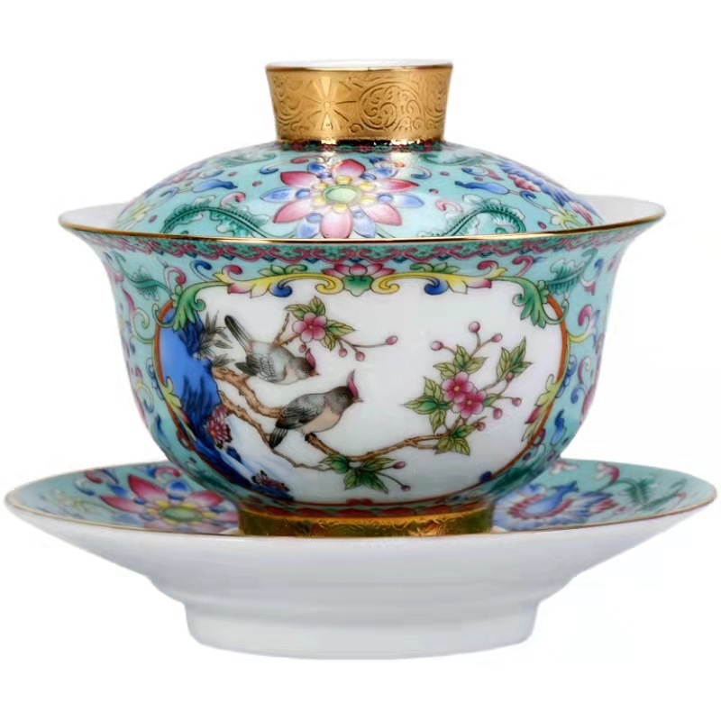 Cốc trà tam tài cỡ lớn tráng men cốc trà ngọc ngọc ngọc bích sứ sứ sứ cốc bán buôn gốm sứ gia dụng chống bỏng