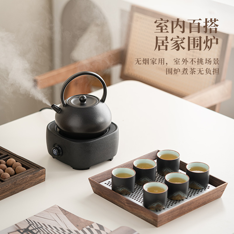 Bếp nấu trà kiểu Nhật Deding, trà sữa nướng trong nhà, ấm trà hộp, bếp trà nhỏ, bếp gốm điện gia dụng, bộ trà