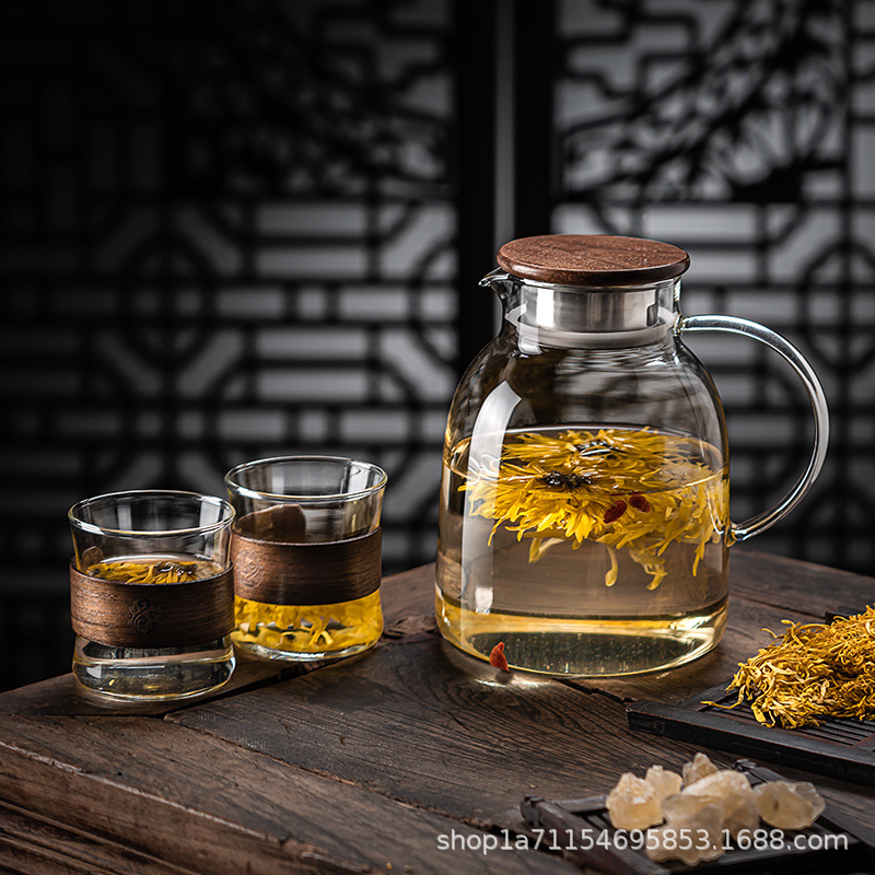 Ấm pha trà thủy tinh Ấm đun nước lạnh chịu nhiệt cao gia dụng ấm trà hoa ấm trà sức khỏe Bộ dụng cụ pha trà chuyên dụng bếp gốm điện