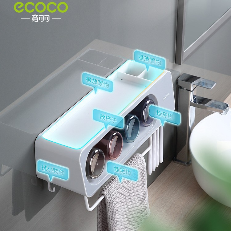 Giá để bàn chải đánh răng, cốc đựng bàn chải, cốc đựng bàn chải, phòng tắm treo tường, không cần đục lỗ, giá để đồ nổi tiếng trên mạng, bộ lọ đựng đồ