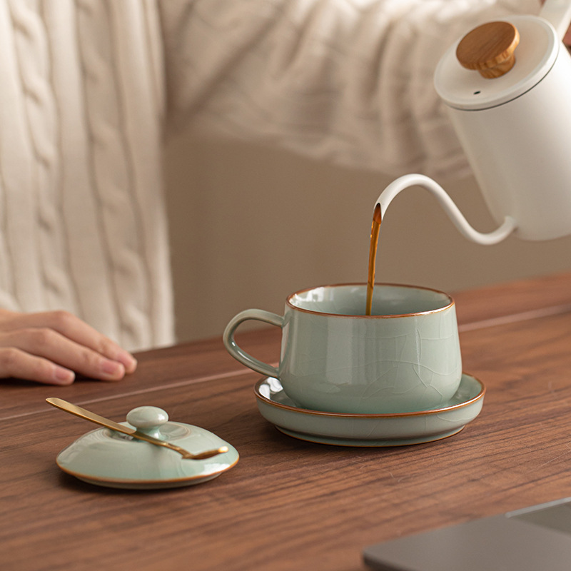 Năm cốc cà phê lò nung nổi tiếng cốc gốm sứ gia dụng cốc văn phòng có nắp chuyên dụng cá nhân cốc uống trà