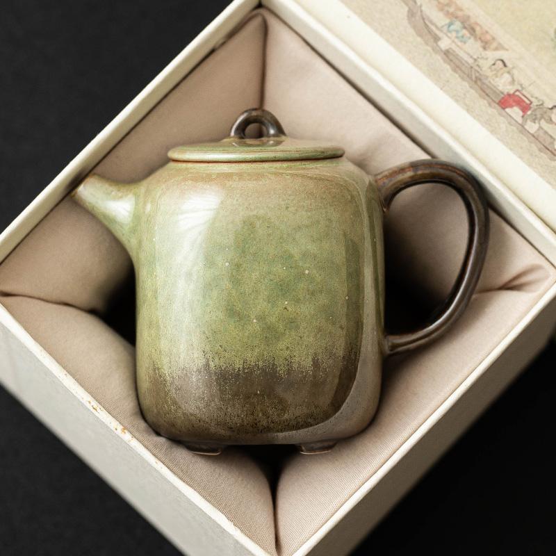 Ấm trà lọc cổ điển lò biến đổi ấm đêm hình chữ ngày bầu trời đầy sao màu ngọc lam ấm trà gốm sứ Kung Fu ấm trà gia dụng cao cấp