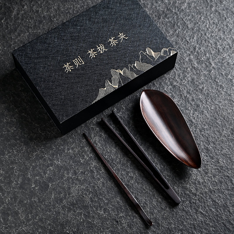 Bộ trà ba mảnh Gỗ Óc Chó Đen Bắc Mỹ, bộ trà Kungfu, phụ kiện trà đạo bằng gỗ nguyên khối