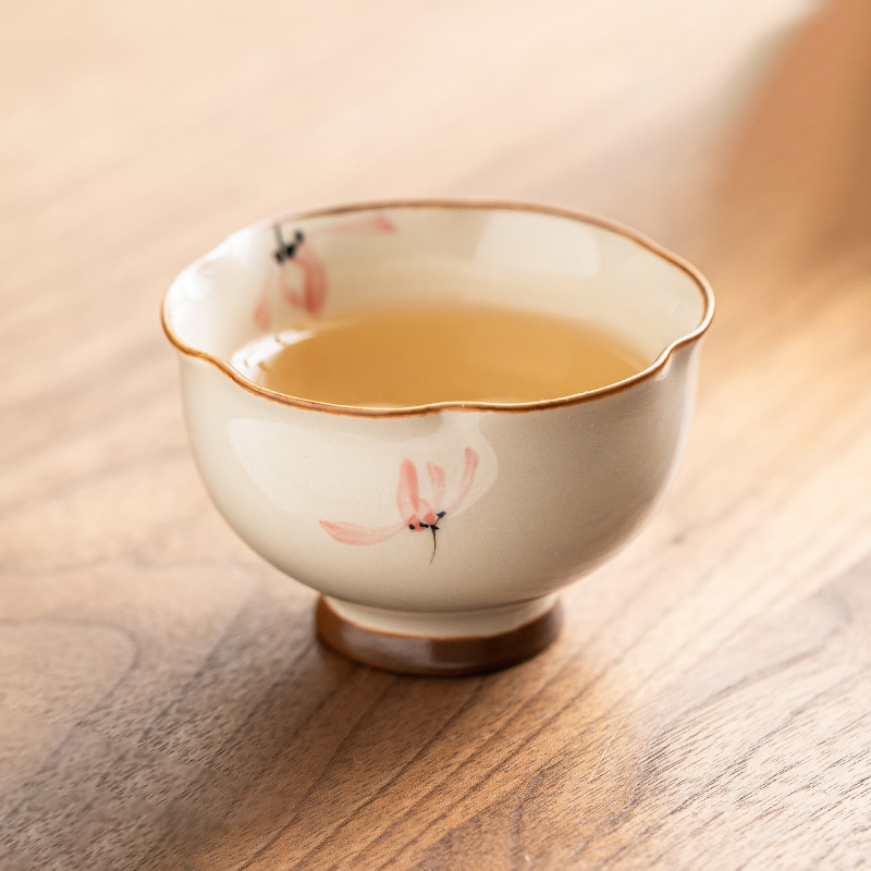 Nhà máy vẽ tay màu hồng hoa lan nụ hoa tách trà cốc gốm sứ chủ nhân cốc đơn giá trị cao uống trà cốc trà