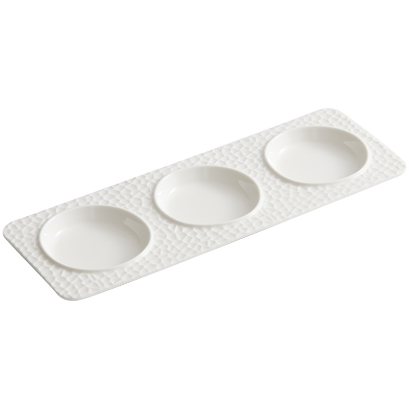 Đĩa dim sum gốm sứ Dehua Đặc trưng sáng tạo Nhà hàng khách sạn Món khai vị Đĩa rau lạnh Món ăn phụ Món ăn phân tử Bộ đồ ăn