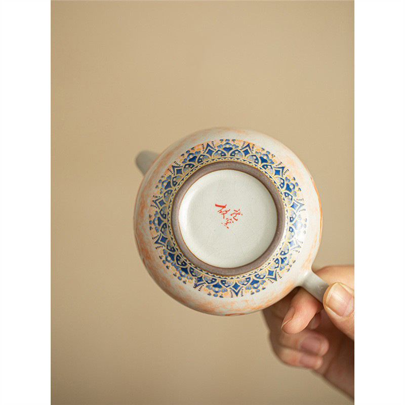 Ấm trà gốm sứ giả lò Song Ru, ấm trà đơn dung tích lớn dùng trong gia đình, bán buôn bộ trà Kung Fu