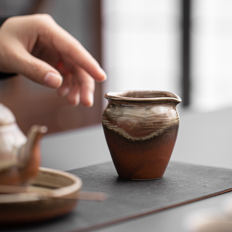 Cốc công thức cổ tráng men củi, dụng cụ pha trà gốm thô thủ công, dụng cụ pha trà Haifen, cốc trà gia dụng bằng gốm, dụng cụ pha trà Kung Fu