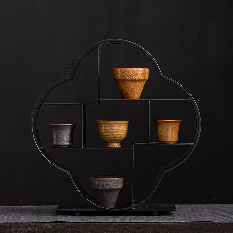 Cốc trà bùn đá cũ, cốc móng ngựa, cốc có ren, cốc đám mây tốt lành, cốc nhỏ uống trà gia dụng cổ điển, cốc đơn, hộp quà trà