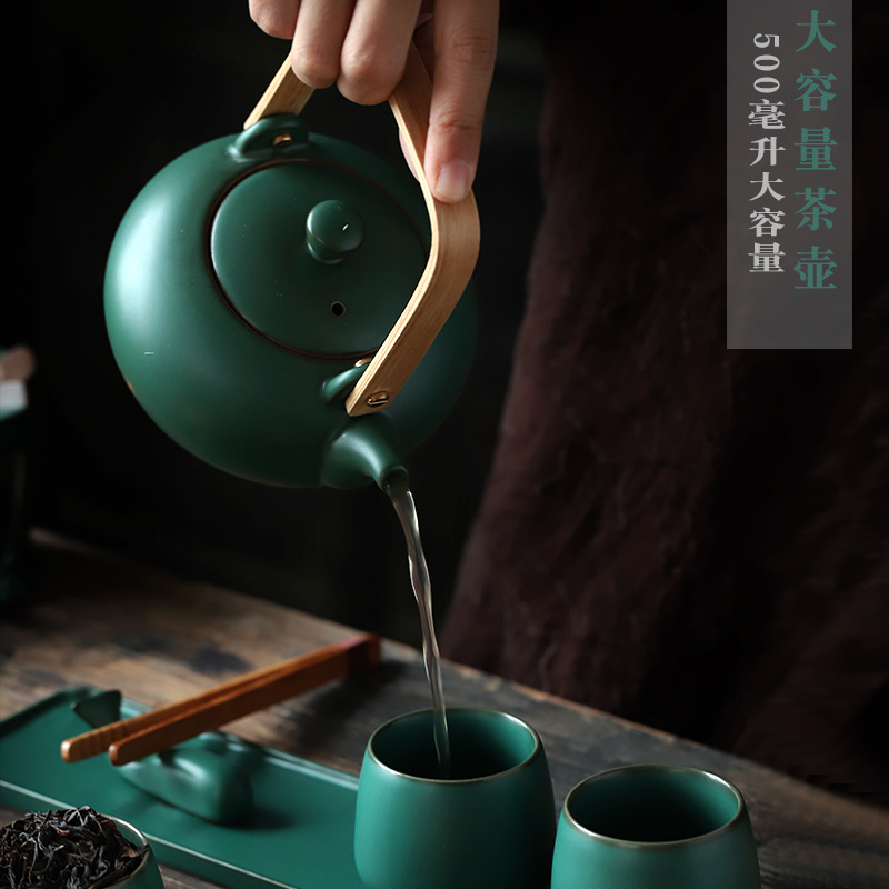 Ấm trà gốm sứ Ấm trà xà mang dung tích lớn Ấm pha trà gia dụng dụng cụ trà Kung Fu Ấm trà đơn nhỏ có bộ lọc Nhà sản xuất ấm gốm