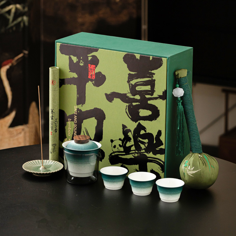 Bộ ấm trà Kung Fu cao cấp, quà tặng lưu niệm, quà tặng sáng tạo và thiết thực, quà tặng cắm hương cho lãnh đạo và khách hàng lớn tuổi