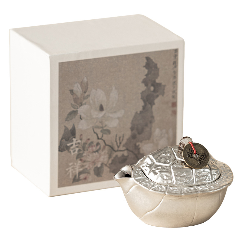 Ấm trà thế giới giàu có mạ bạc sáng tạo dụng cụ pha trà Kung Fu gốm cổ điển gia dụng hộp quà ấm trà đơn cỡ nhỏ