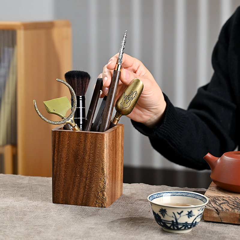 Bán buôn trà đạo bằng Gỗ Óc Chó sáu quý ông Kung Fu Bộ đồ trà Phụ Kiện Dụng cụ pha trà Daquan kẹp trà Bộ thìa trà