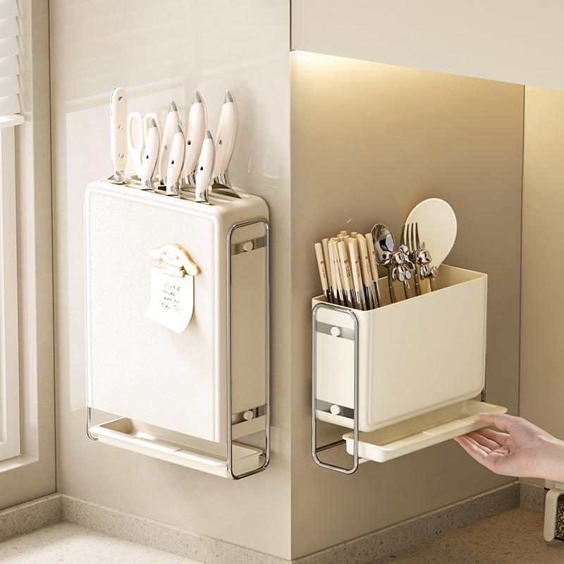 Giá để dao, giá để dao bếp đa năng nhà bếp, giá để dao treo trên tường không cần đục lỗ, giá để dao, giá để đồ tích hợp
