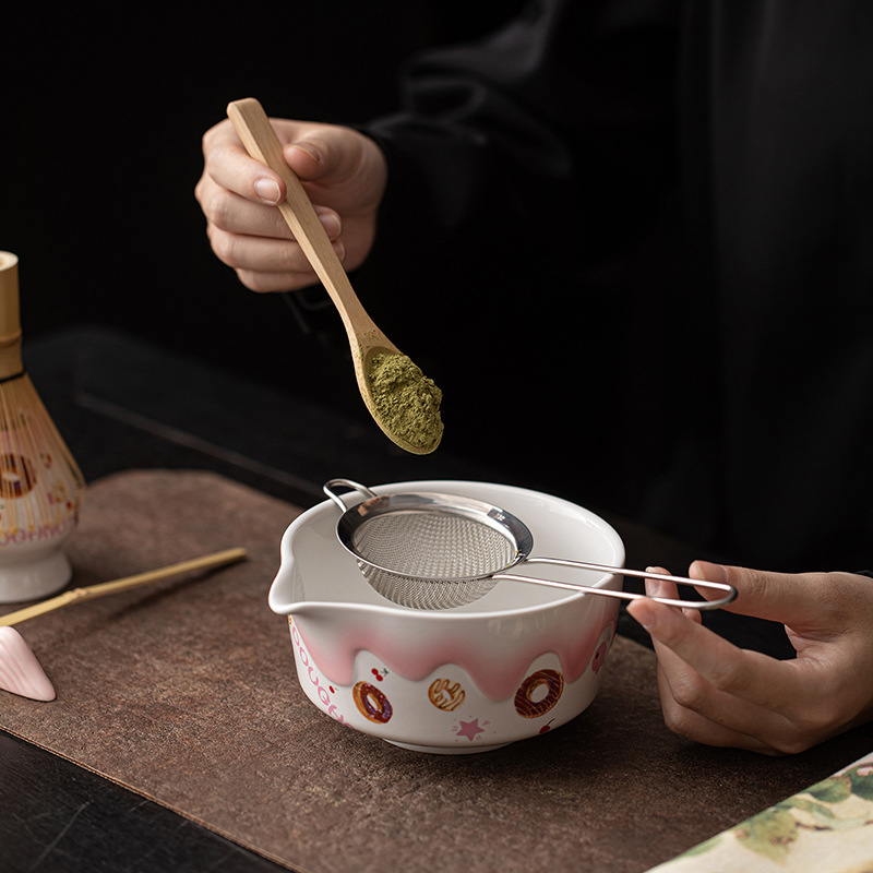 Phô Mai Matcha 8 Bộ Sáng Tạo Nhật Bản Gốm Sứ Trà Hoàn Chỉnh Bộ Dụng Cụ Trà Trà Bát Trà Đánh Phụ Kiện