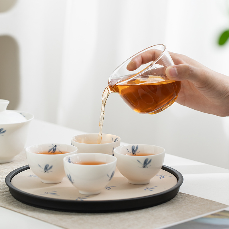 Bộ trà du lịch lưu trữ di động cốc khách nhanh một ấm bốn cốc công ty họp thường niên công ty quà tặng in LOGO