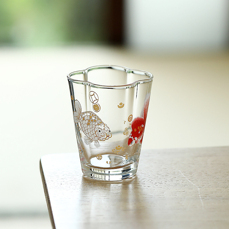 Cốc trà thủy tinh chịu nhiệt được Ứng dụng bằng tay, bộ trà kung fu borosilicate cao, cốc uống trà, cốc chủ gia đình, cốc nếm trà.
