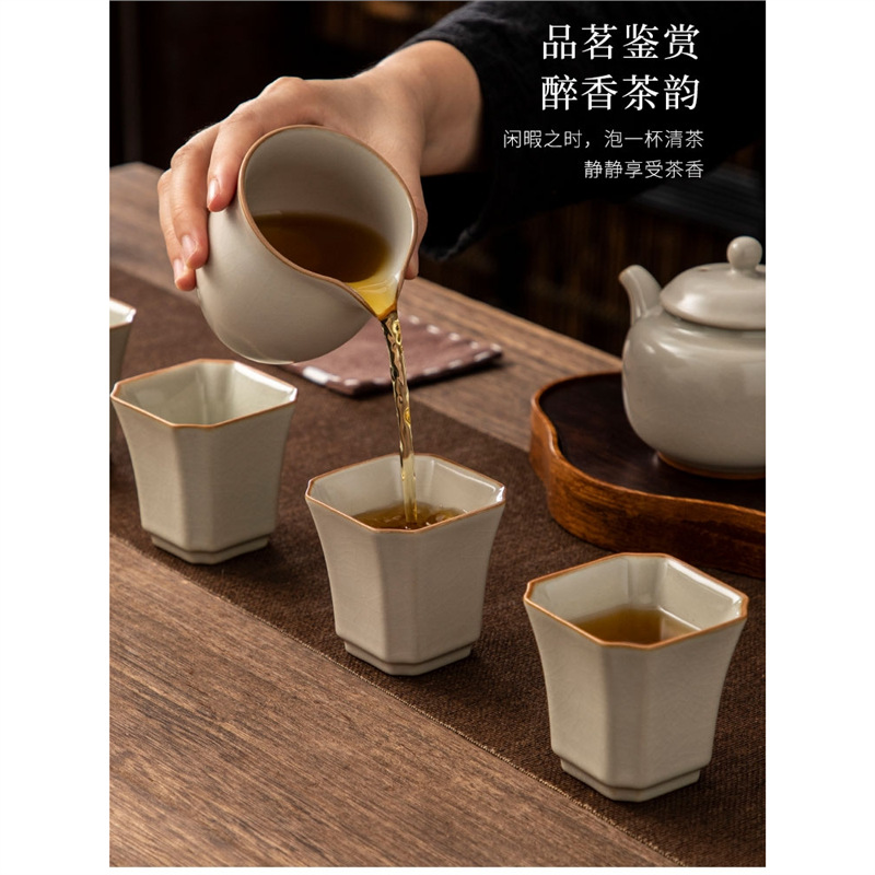 Cốc trà sứ Ru, cốc chủ nhân, bộ trà Kung Fu, cốc pha trà, cốc trà gốm sứ, cốc đơn, cốc trà, cốc cá nhân, bát uống trà