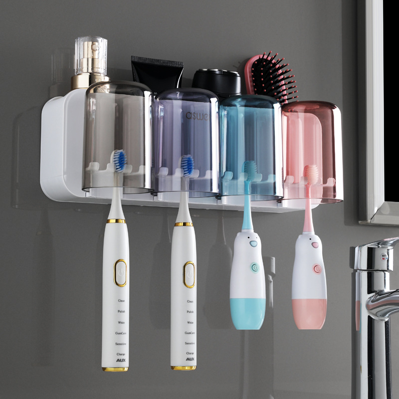Giá để bàn chải đánh răng, Cốc đánh răng không đục lỗ, cốc nước súc miệng, giá treo tường, phòng tắm treo tường, Bộ Gia Đình Điện