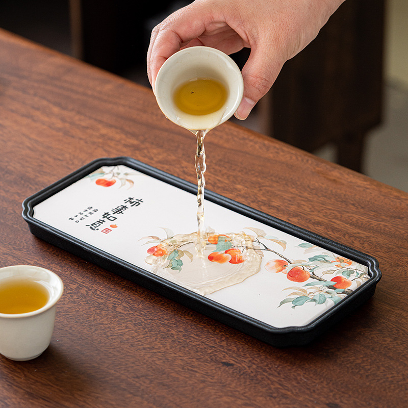 Khay pha khô hút nước cổ điển kiểu Trung Quốc khay trà gia dụng khay thoát nước hình chữ nhật nhỏ văn phòng khay đựng trà khay đựng ấm