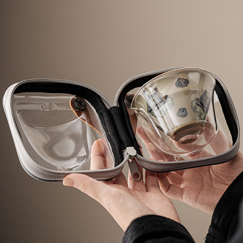 Bộ ấm trà du lịch đơn ngoài trời di động bong bóng nhỏ Kung Fu gốm sứ nhanh cốc một ấm hai cốc