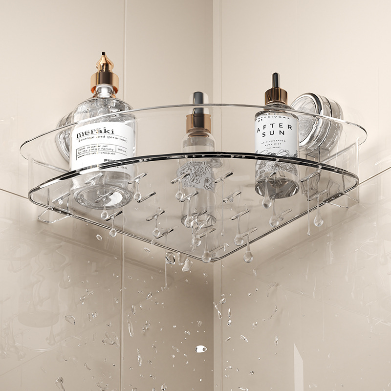 Giá treo góc cốc hút trên tường không đục lỗ trên tường Giá treo góc phòng tắm nhà vệ sinh nhà vệ sinh giá để đồ tam giác