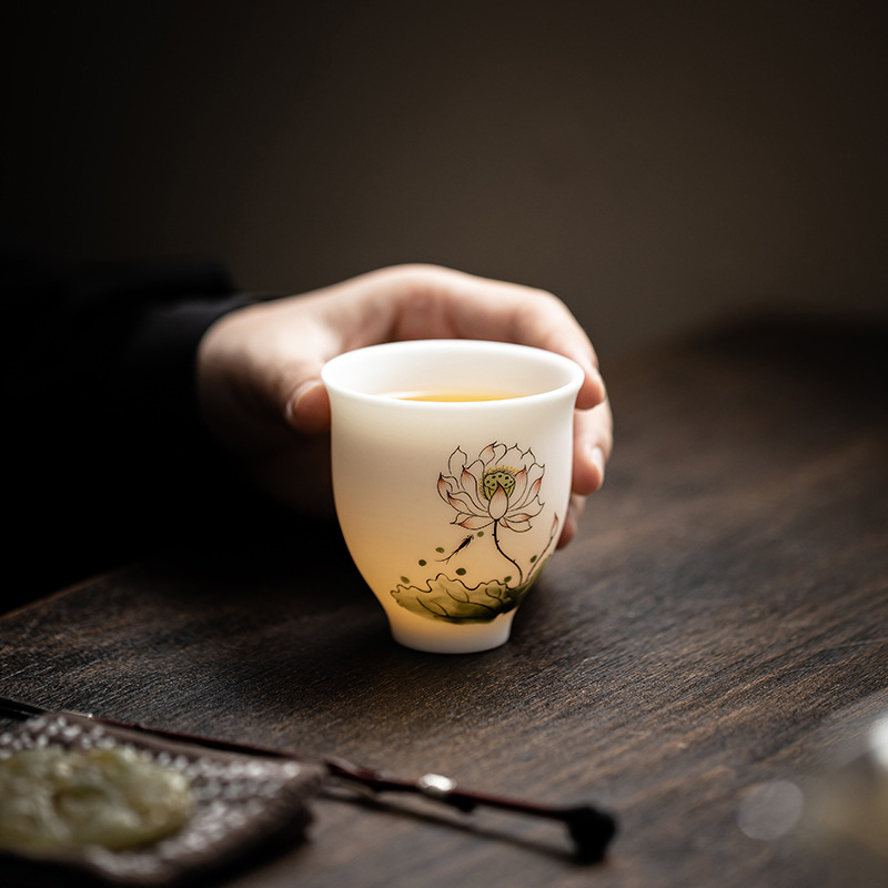 Cốc làm đẹp loại đá chay, cốc trà gốm vẽ tay, cốc chủ nhân, cốc đơn gia dụng, cốc trà, cốc nhỏ uống trà, cốc trà